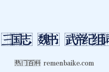 三国志.魏书.武帝纪组词是什么意思的图片